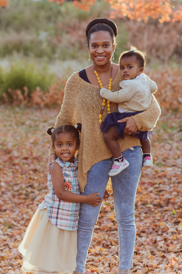 Kerrine Bryan and daughters, Skye and Zoey (now aged 4 and 2). Photo courtesy of Tiffany Brown Photography.