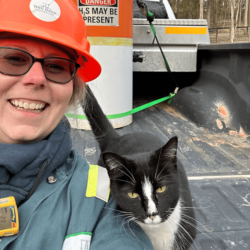 Encountering friendly locals at an orphaned well in Ohio.